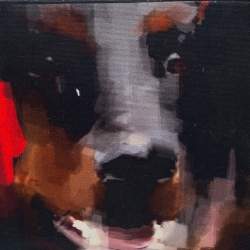 Givenchy Black Rottweiler Face Canvas and Leather Clutch