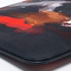 Givenchy Black Rottweiler Face Canvas and Leather Clutch