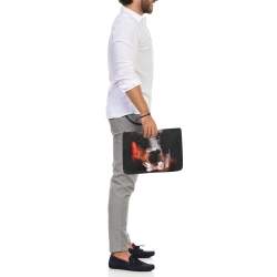 Givenchy Black Rottweiler Face Canvas and Leather Clutch