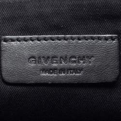 Givenchy Black Rottweiler Face Canvas and Leather Clutch