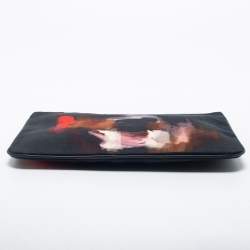 Givenchy Black Rottweiler Face Canvas and Leather Clutch