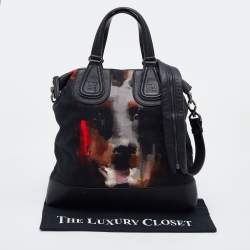 Givenchy Black Canvas and Leather Doberman Tote