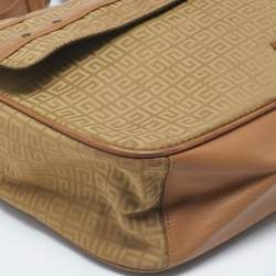 Givenchy Beige/Tan Monogram Nylon and Leather Messenger Bag