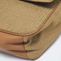 Givenchy Beige/Tan Monogram Nylon and Leather Messenger Bag