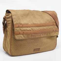 Givenchy Beige/Tan Monogram Nylon and Leather Messenger Bag