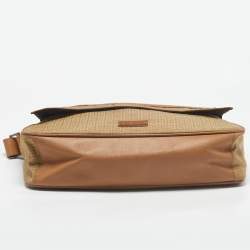 Givenchy Beige/Tan Monogram Nylon and Leather Messenger Bag