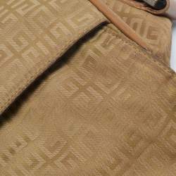 Givenchy Beige/Tan Monogram Nylon and Leather Messenger Bag
