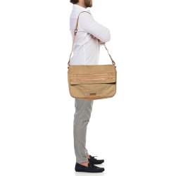 Givenchy Beige/Tan Monogram Nylon and Leather Messenger Bag
