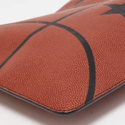 Givenchy Brick Red Pebbled Leather Basketball Clutch