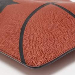 Givenchy Brick Red Pebbled Leather Basketball Clutch