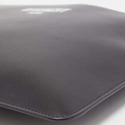 Givenchy Black Leather Logo Flat Zip Pouch