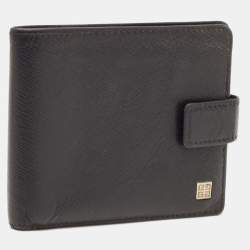 Givenchy Black Leather Bifold Flap Wallet