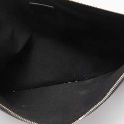 Givenchy Black Leather Embroidered Zip Pouch