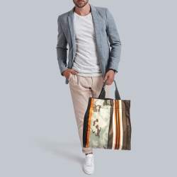 Givenchy Multicolor Camouflage and Striped Nylon Tote