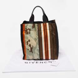 Givenchy Multicolor Camouflage and Striped Nylon Tote