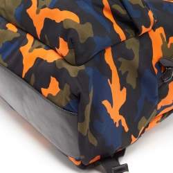 Pre Owned Givenchy Multicolor Camouflage Nylon and Leather Front Pocket Backpack