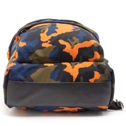 Pre Owned Givenchy Multicolor Camouflage Nylon and Leather Front Pocket Backpack