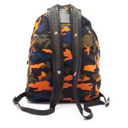 Pre Owned Givenchy Multicolor Camouflage Nylon and Leather Front Pocket Backpack