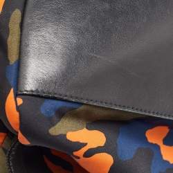 Pre Owned Givenchy Multicolor Camouflage Nylon and Leather Front Pocket Backpack
