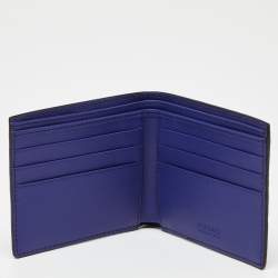 Versace Indigo Greca Embossed Leather Bifold Wallet