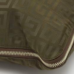 Givenchy Brown/Olive Green Signature Nylon Zip Around Messenger Bag