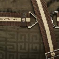 Givenchy Brown/Olive Green Signature Nylon Zip Around Messenger Bag