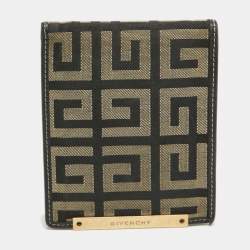 Givenchy Black/Grey Monogram Canvas and Leather Bifold Compact Wallet