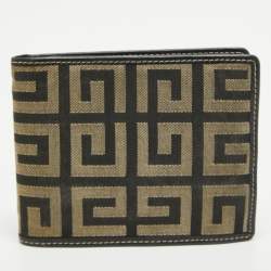 Givenchy Black/Grey Monogram Canvas and Leather Bifold Compact Wallet