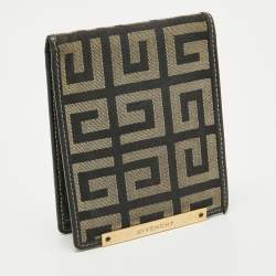 Givenchy Black/Grey Monogram Canvas and Leather Bifold Compact Wallet