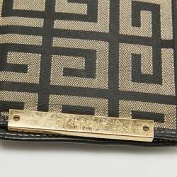 Givenchy Black/Grey Monogram Canvas and Leather Bifold Compact Wallet