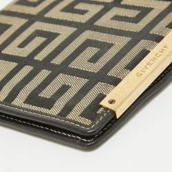 Givenchy Black/Grey Monogram Canvas and Leather Bifold Compact Wallet