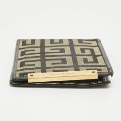 Givenchy Black/Grey Monogram Canvas and Leather Bifold Compact Wallet