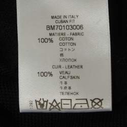 Pre Owned Givenchy Black Leather Patch Cotton Pique Polo Shirt L
