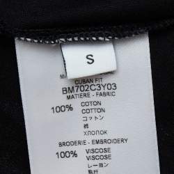مملوكة مسبقًا Givenchy Black Cuban Tape Star Collar Cotton T-Shirt S