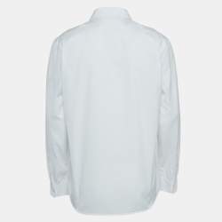 Pre Owned Givenchy White Star Embroidered Cotton Shirt L