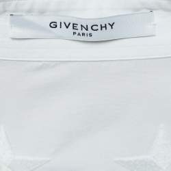 Pre Owned Givenchy White Star Embroidered Cotton Shirt L