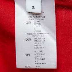 Pre Owned Givenchy Red Cotton Knit Star Patchwork T-Shirt S
