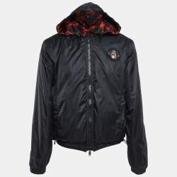 Givenchy Black/Red Rottweiler Print Nylon Reversible Jacket M