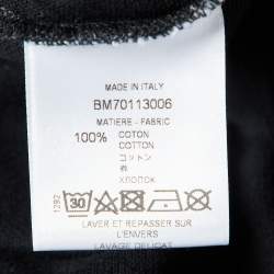 Pre Owned Givenchy Black Cotton Knit Zip Detailed Short Sleeve Polo T-Shirt L