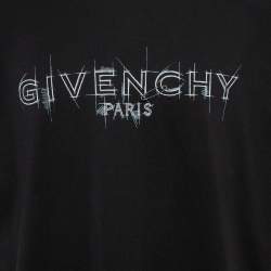 Pre Owned Givenchy Black Logo Printed Jersey T-Shirt XL