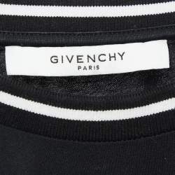 Pre Owned Givenchy Black Embroidered Logo Cotton Jersey T-shirt XL