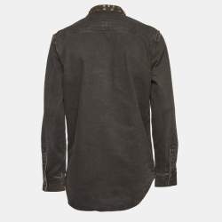 Givenchy Black Washed & Studded Denim Shirt XL