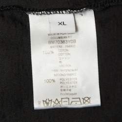 Givenchy Black Logo Print Distressed Cotton T-Shirt XL