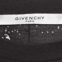 Givenchy Black Logo Print Distressed Cotton T-Shirt XL