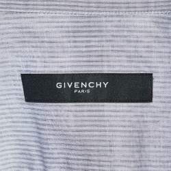 Givenchy Grey Striped Cotton Long Sleeve Shirt M
