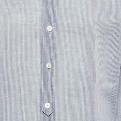 Givenchy Grey Striped Cotton Long Sleeve Shirt M