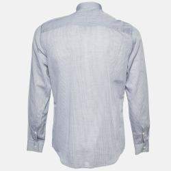 Givenchy Grey Striped Cotton Long Sleeve Shirt M