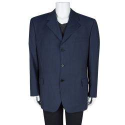 Givenchy Gentleman Blue Wool Tailored Blazer 4XL 