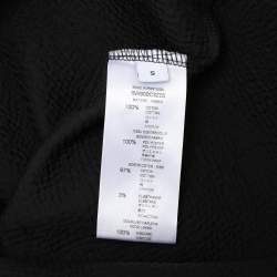 Givenchy Black Distressed Cotton & Mesh Inset Logo Printed Hooded Sweatshirt S