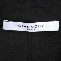 Givenchy Black Distressed Cotton & Mesh Inset Logo Printed Hooded Sweatshirt S
